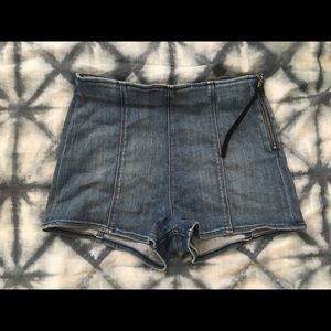 Express zip up jean shorts